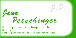 jeno petschinger business card